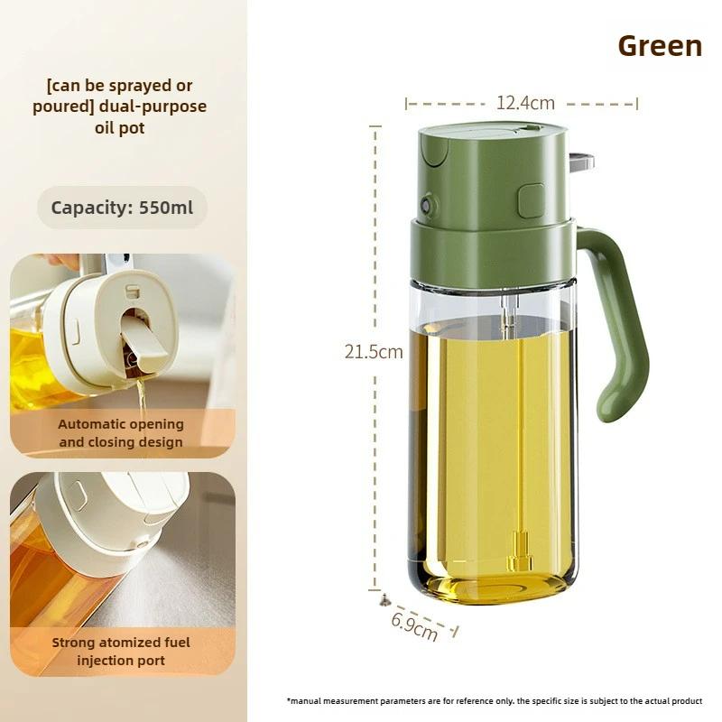 

550 мл стеклянный флакон-распылитель для масла, кухонный диспенсер для оливкового масла, для приготовления на гриле, банка для масла, уксус для выпечки, соевый соус, спрей-контейнер