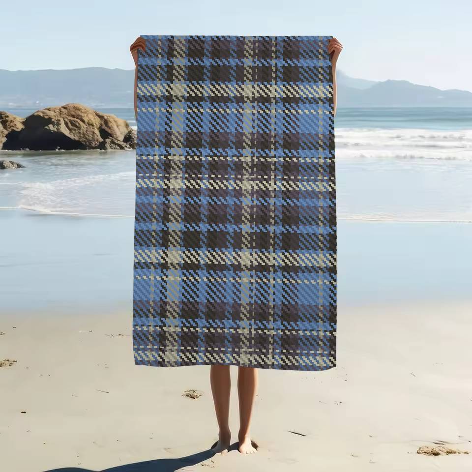 Scottish Tartan Print Beach Towel For Kids Bath Towel Pool Towel Vacation Gift Picnic Towel Party Gift