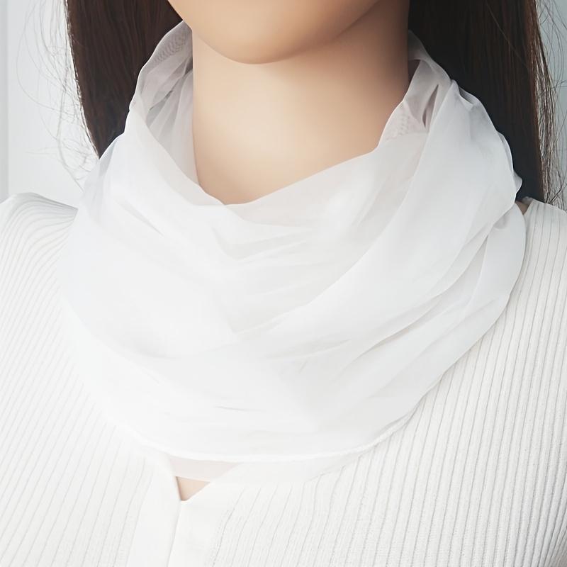 1PC Spring and Summer Scarf Women's Pullover Silk Scarf Versatile Neck Protector Fake Collar Women's Neck Cover Versatile Decorative Scarf Scarf Scarf