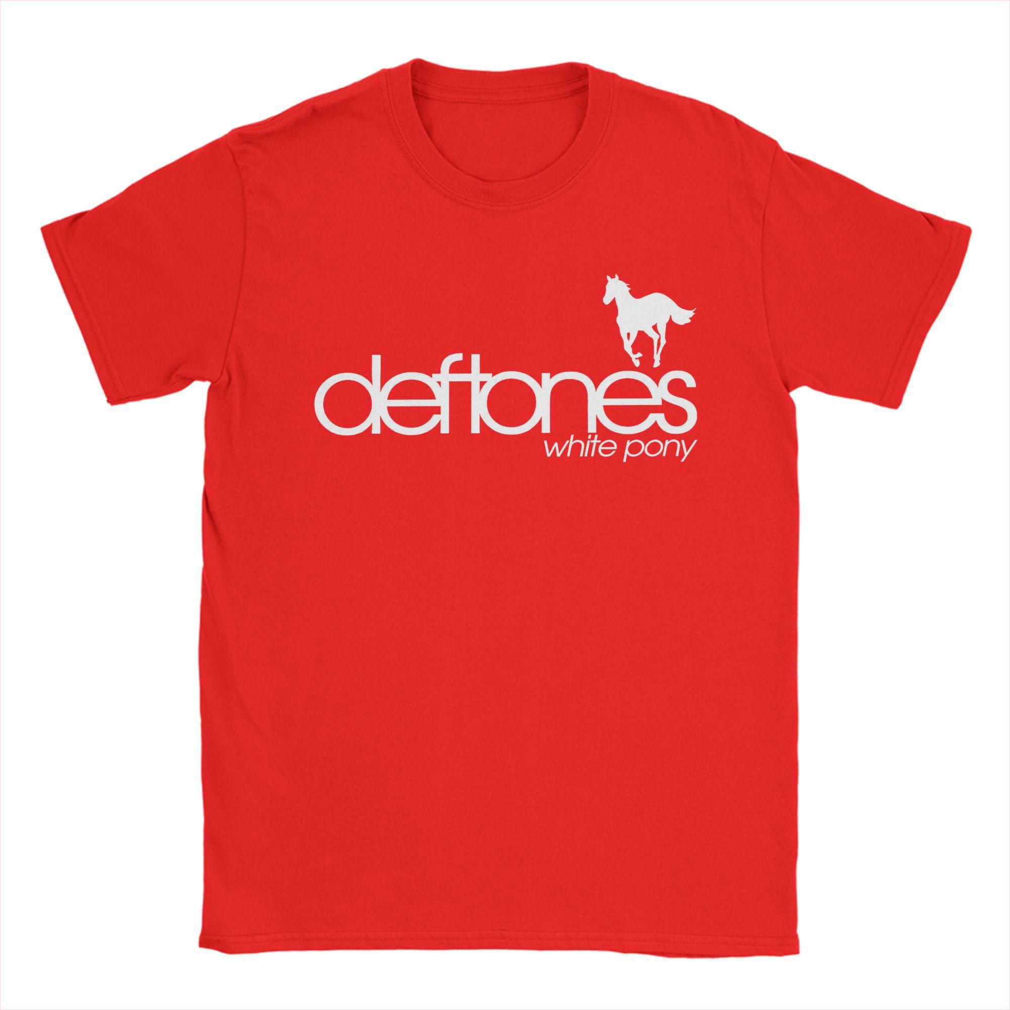 

Мужские футболки Deftones Мода 100% Хлопок Футболка с коротким рукавом Футболки Круглый вырез Одежда Графика S красный