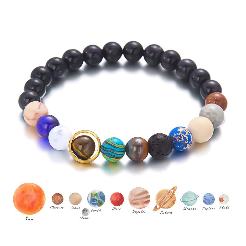 Natural Stone Constellation Bracelet With Handcrafted Planet Design For Couples And Travel Gift