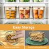 Refrigerator Storage Box with Lid And Handle Built-in Drain Partition Transparent Container for Fruits Vegetables