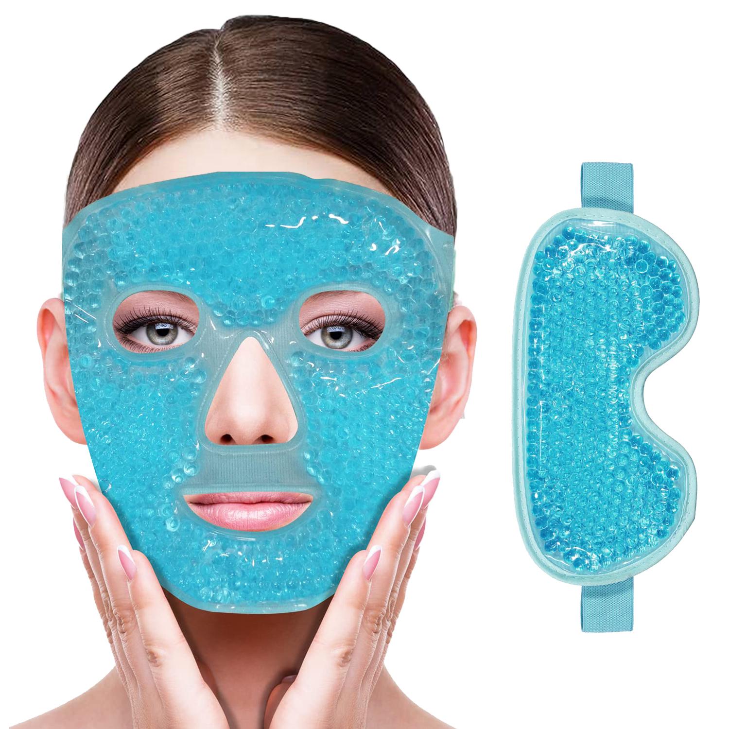 Gel Kühlendes Eis Gesichts-Augenmaske Gesichtsmaske Heiß-Kalt-Kompresse Packung Gel-Kügelchen Kalte Gesichts-Augenmaske Eispack, Kompresse Schlafendes GesichtSPA black