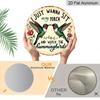 2D Flat, 1pc Vintage Aluminum Bohemian Porch Sign "I Just Wanna Sit On My Porch And Watch The Hummingbirds" with Two Hummingbirds & Roses, Rustproof