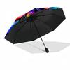Colorful Butterfly Stained Glass Portable Automatic Umbrella with 8-Rib Lightweight All-Season Travel Fashion Lovers Perfect Gift for Women/Men