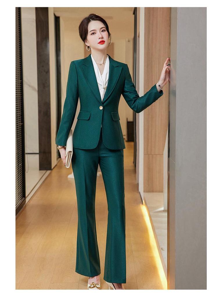 Conjunto de Traje Rojo para Mujer - Otoño/Invierno 2023 Estilo Profesional