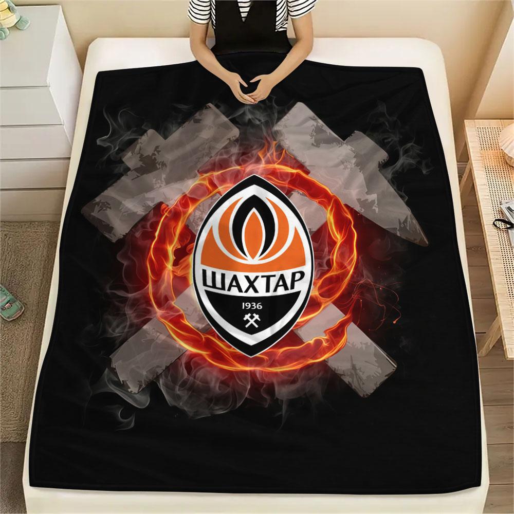 Shakhtar Donetsk FC Printed Flannel Blanket, soft throw for bedroom sofa, washable,soccer fan merchandise, great gift.