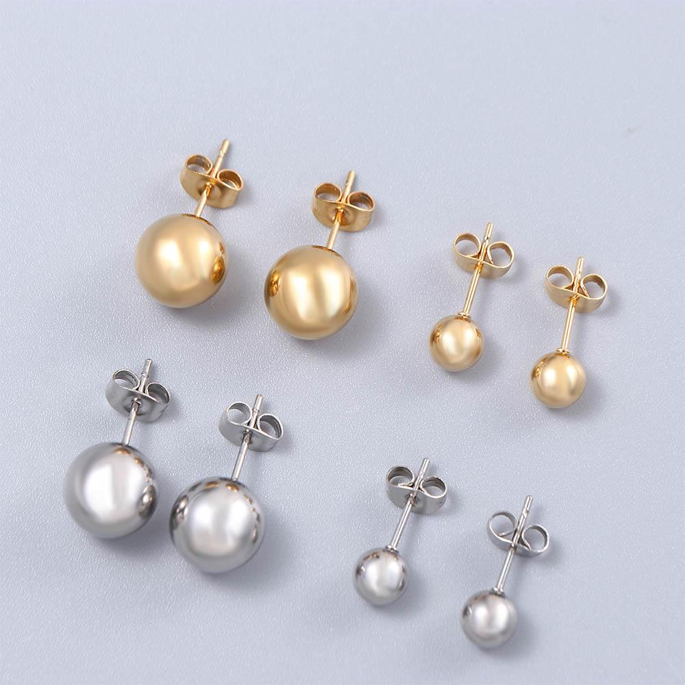 Color Korean Style Jewelry Classic Silver Color Women Small Ball Earrings Ear Stud Stud Earrings