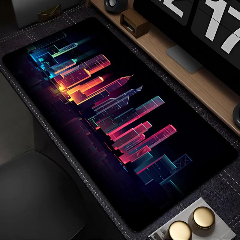 Design Mouse Pad Laptop Anti Slip Student Dormitory Dining Table Mat Cute Office PC Study Keyboard Pad Neon Night City Desk Mat