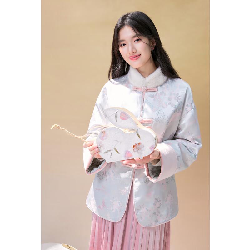 Qiu Shui Yi Ren New Chinese Style Warm Jacquard Coat