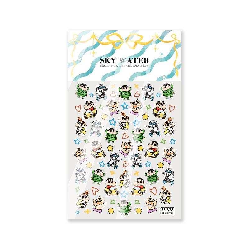Crayon Shin-chan 3D Cartoon Nail Art Stickers - Cute, Waterproof, Self-Adhesive Embossed Designs