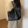 Large Capacity Commuter Tote Bag for Women Autumn New Casual Retro Lychee Pattern Shoulder Bags Korean Versatile Handbags