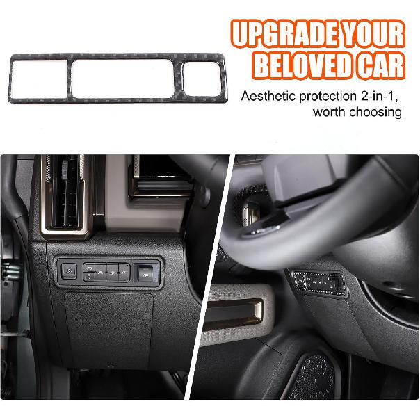 Yinanlutos Handbrake Control Panel Frame Trim Cover Sticker Compatible with Hummer EV 2024 2025 Accessories Soft Carbon Fiber Console Electronic