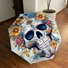 1pc Day of the Dead Floral Skull Umbrella with Plastic Handle,Suitable for All Seasons Home Travel Outdoor UmbrellaDD1574