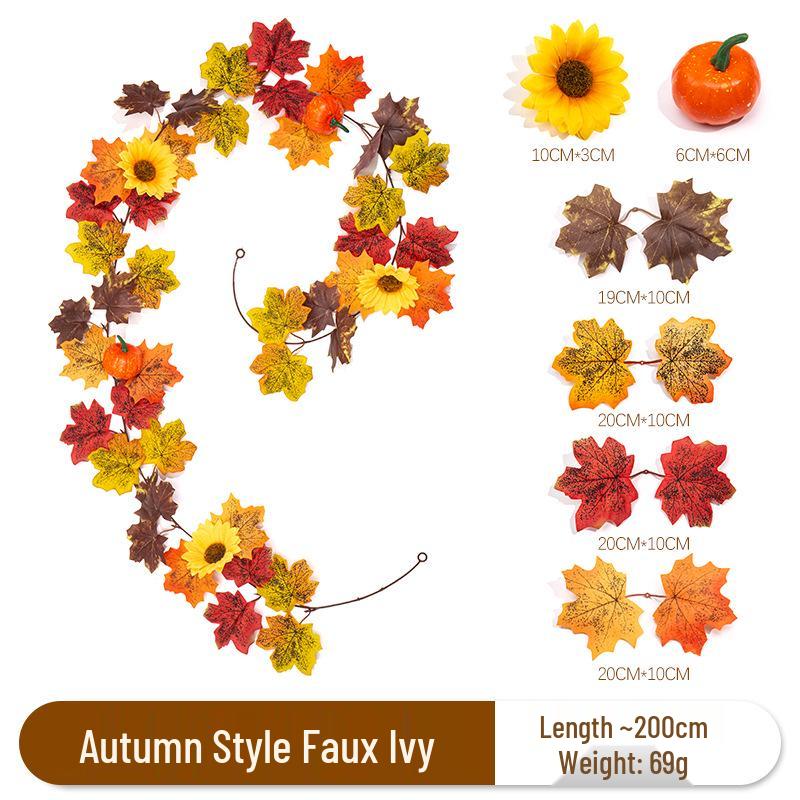 Thanksgiving Maple Leaf & Sunflower Vine Decoration for Home and Festival 