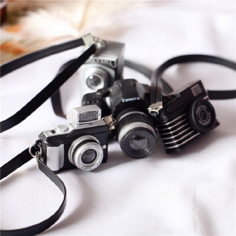 Miniature Camera Props Realistic DSLR Camera Model Figure Doll House Accessories Photography Props Kids Room Decors