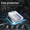 NiMH Charger Set with 4 Rechargeable 3000mAh AAA Batteries for Microphone Toys
