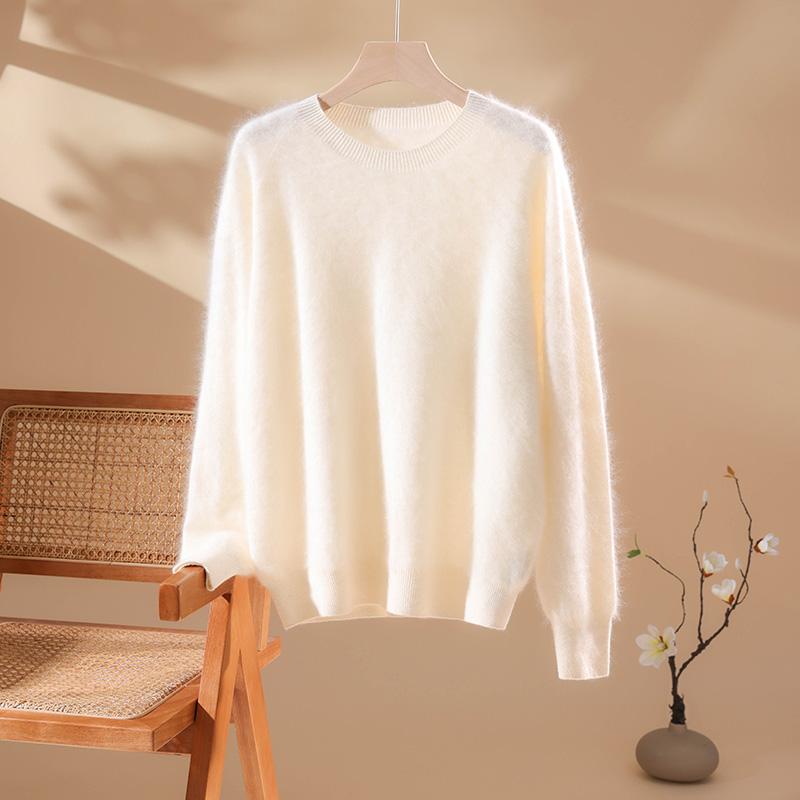 Damski sweter kaszmirowy kaszmir Qinghe 100% kaszmir puszysty ciepły modny szczotkowany