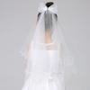 Wedding Veil with Metal Comb Wedding Hair Accessories for Flower Girl 2 Tier Longest Tulle 28" Embellished with Bow