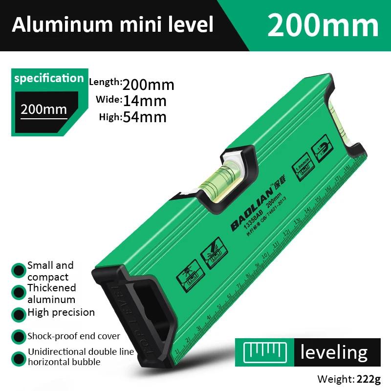 100-200MM Mini Wasserwaage Tragbare Magnetische Taschenwasserwaage Hochpräzise Aluminiumstruktur Libellenwasserwaage Horizontale Wasserwaage
