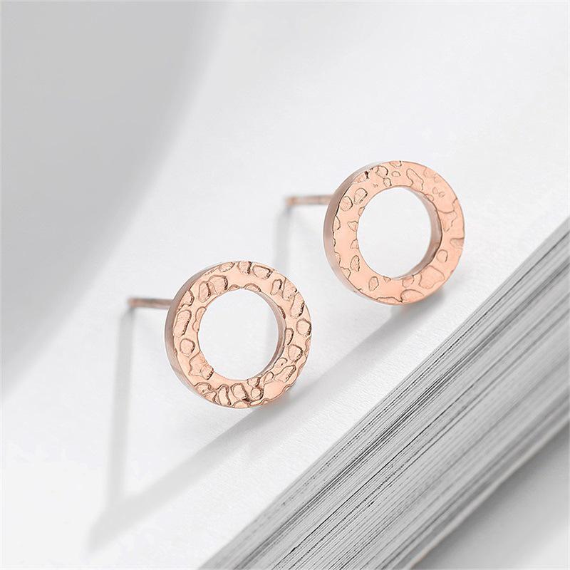 St. Delan Women's Geometric Stainless Steel Round Stud Earrings