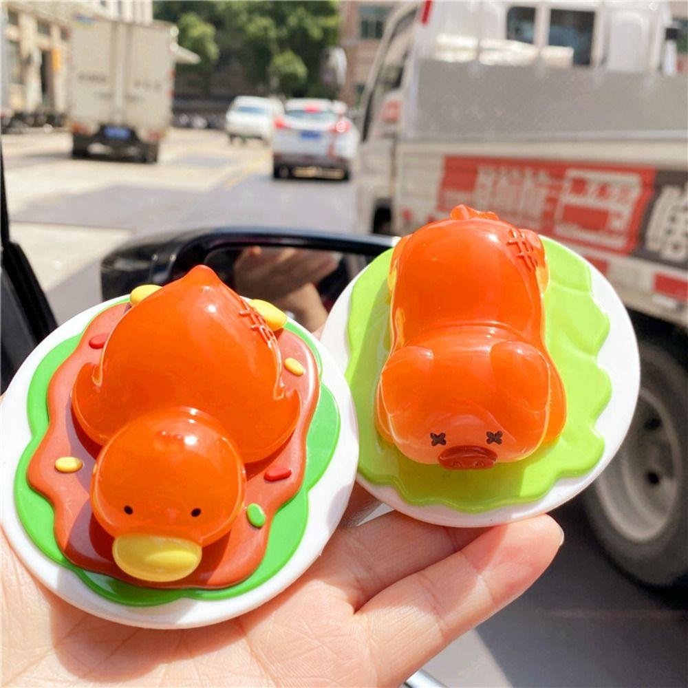Pig Roast Duck Decoration PVC Color Changing Duck Figurine Uv Color Change Ornament  Desk Balcony