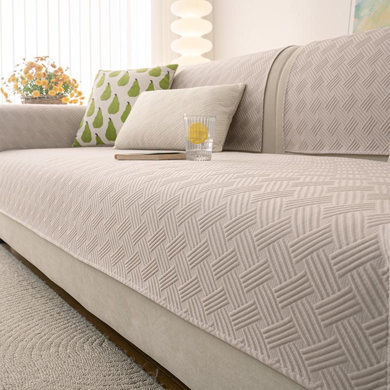 New Spring And Summer Ice Silk Cool Sofa Cushion Summer Non-Slip Thin Sofa Seat Cushion Solid Color Cover Towel