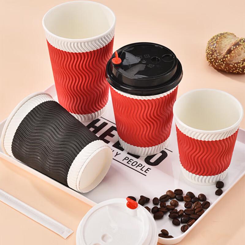 Royal Chef Disposable Corrugated Hot Drink Cups with Lids