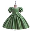 European & American Children's One-Shoulder Piano Performance Evening Dress with Bow