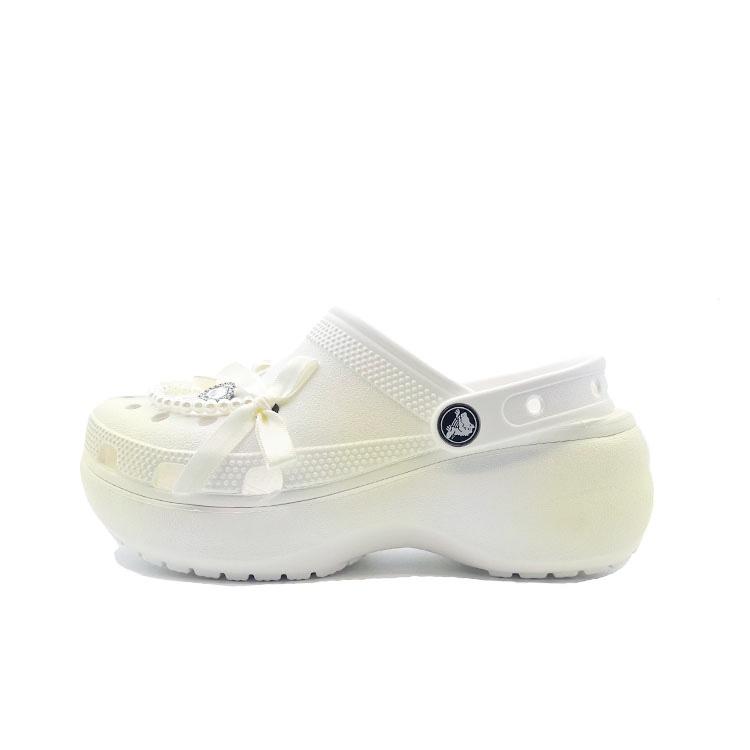 

Crocs Classic Platform Clog EVA Модный тренд Удобные Личность Простые Повседневные Туфли с отверстиями Унисекс Белые 34-35 белый