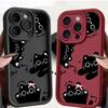 Süßes Schwarzes Katzen Schleifenmuster Design Schutzhülle für iPhone 17 16 15 14 13 12 11 16E Serie Pro Max Plus