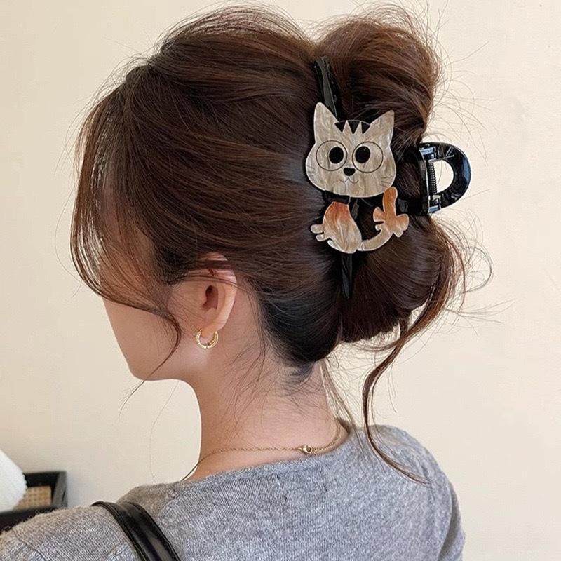 Cute Kitty Claw Clip for Women, 2025 New Model, High-End Shark Clip Hair Clip Back of Head Hair Accessory.