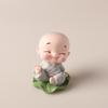 Zen Car Decor: Set of Four Shaking Head Monk Ornaments for Interior Decoration