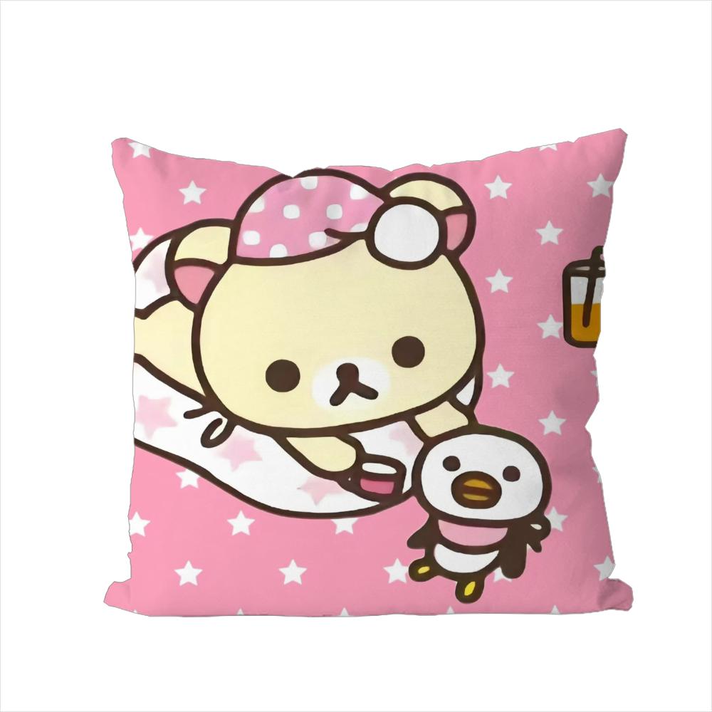 

Милая Наволочка Rilakkuma Для Автомобиля Дивана Декоративная Домашняя Двусторонняя Печать Плюшевая Квадратная Подушка Декоративная Подушка Чехол 30x30cm