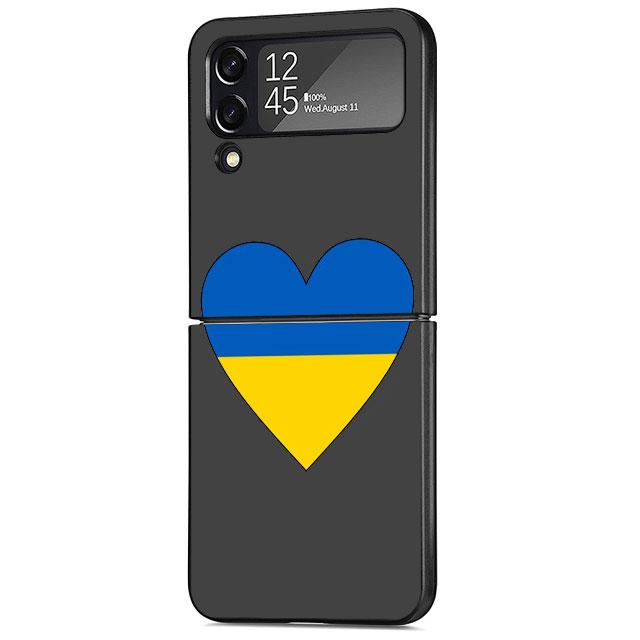 Ukraine Flag Cell Case For Samsung Galaxy Z Flip 3 5G 4 Fashion Z Flip3 Luxury Black Hard Back Phone Coque Cover