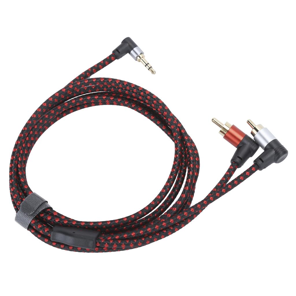 90 μοιρών 3.5mm Αρσενικός Βύσμα σε 2RCA Αρσενικό Καλώδιο ήχου ABS Στερεοφωνικό Καλώδιο Μικροφώνου για DVD Ηχείο 2m