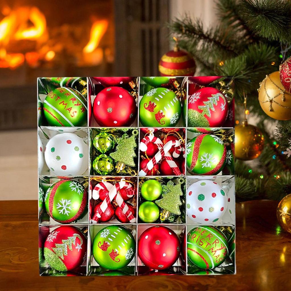 Ornament Set, Christmas Decoration, Elf Balls, Elegant, /Green, Christmas Tree