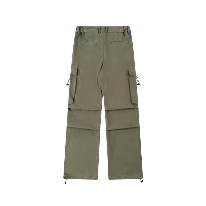 Men Women Streetwear Cargo Pants Loose Fit Straight Leg Wide Trousers With Detail Multi Pocket Cotton Casual