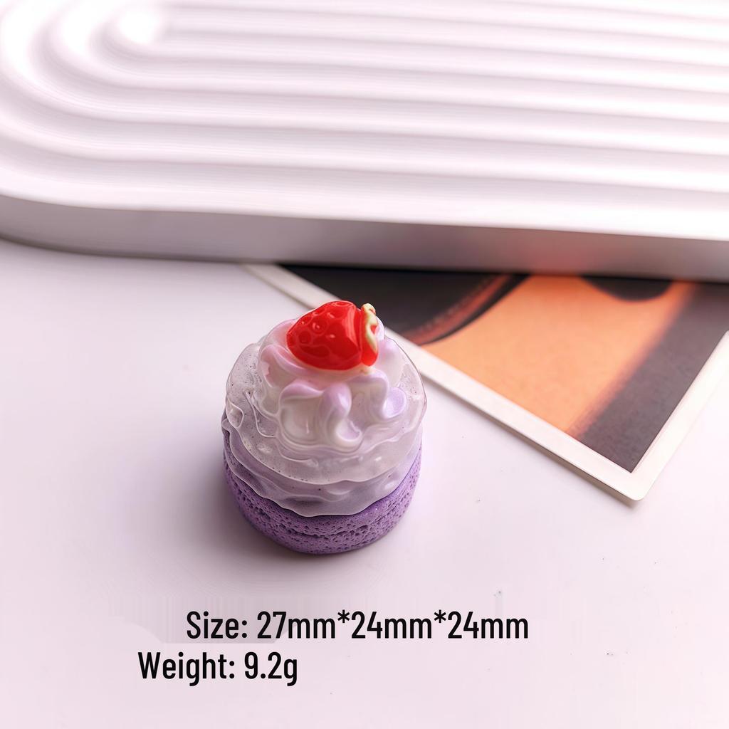 3D Miniature Resin Fruit Cake Ornaments - DIY Jewelry & Shop Toy