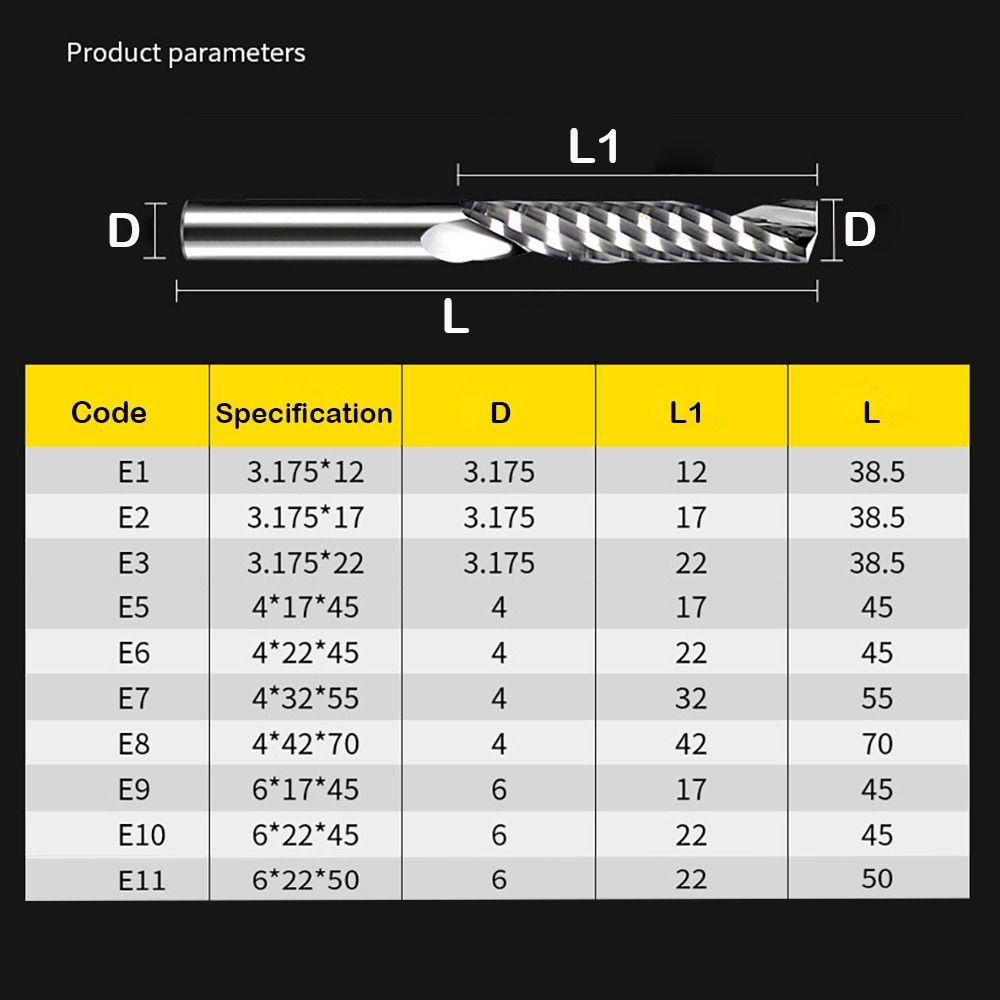Freză cu un tăiș 3.175/4/6mm coadă freză elicoidală nouă