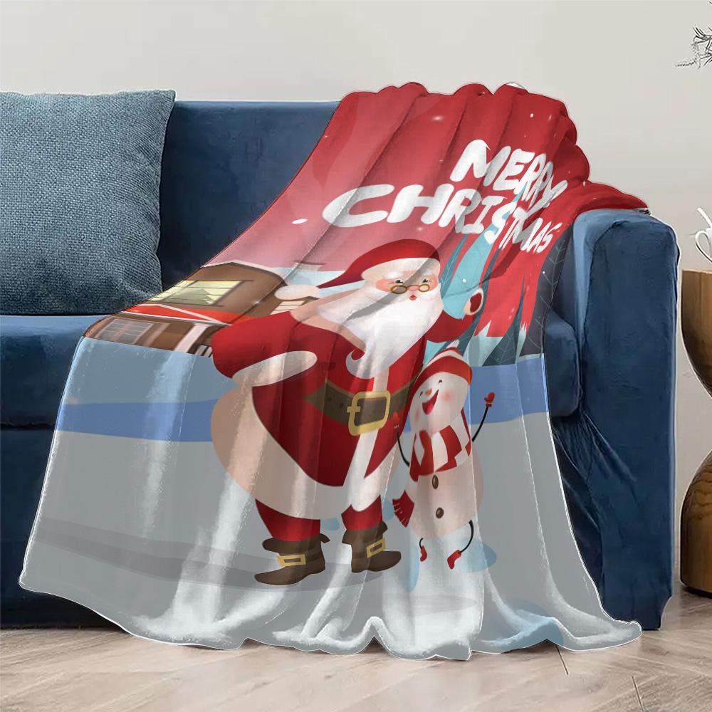 Tuniu Christmas Santa Claus Kids Plush Blanket Sofa Bed Throw Warm Soft Cozy Gift