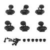 6 Pcs String Tuning Pegs 3L3R High Strength Metal Machine Head Tuners for Electric Guitar Black