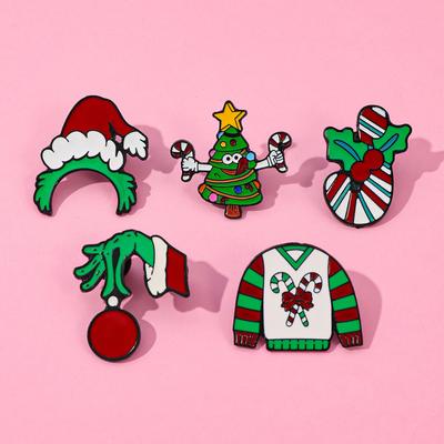 Creative Grinch Metal Badge Green Grinch Alloy Brooch Christmas Hat Badge