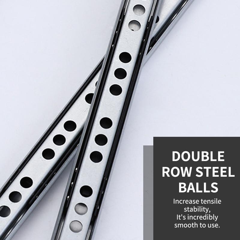 2 Conjuntos de Corrediças de Gaveta com Rolamento de Deslizamento Suave 17mm de Largura Deslizamento Bidirecional Corrediças de Gaveta 8"-17" Acessórios de Ferragens Trilho de Gaveta