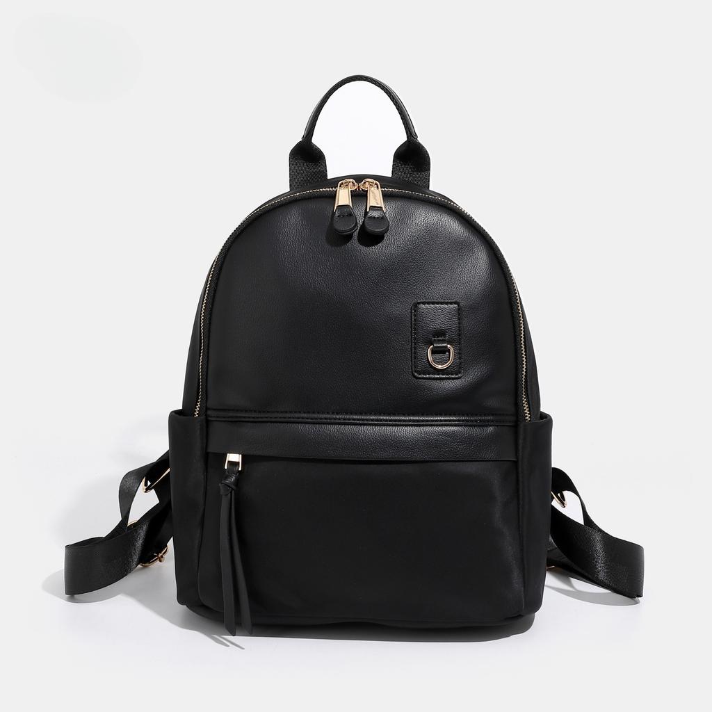 Versatile Backpack with Simple Solid Color Oxford Fabric and Leather, A Trendy and Versatile Style