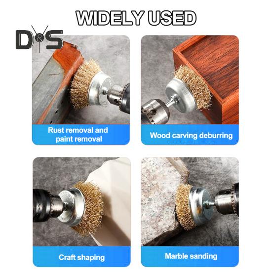 Wire Wheel Brush Rotary Tool Rustproof Corrosion Resistant Wide Application Reusable Easy To Install Coated Crimped Wire Brush