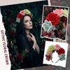 Women's Halloween Rose Headband Double-Sided Flower Hair Accessory for Party