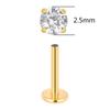 ASTM F136 Titanium PIERC Ear Lip Studs with circular CZ Top Labret Nose Stud Threaded Earrings Multi size Body Piercing Jewelry