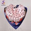 [BYSIFA] Women Scarf New Black Beige Silk Square Scarf Shawl Ladies Dot Prin Winter Scarves Bandana Spring Fall Head Scarfs Blue