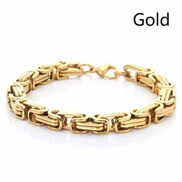 1 PCS Men's Stainless Steel Vintage Bracelet Punk Chain Bracelet Hip Hop Jewelry (Width: 6mm)